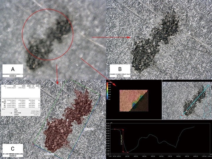 Composition en profondeur et mesure de la porosité au microscope numérique 4K Série VHX