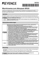 SR-B1 Mise en garde concernant la batterie rechargeable